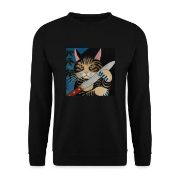 Catana - Japanese Ukiyo Gemälde - Unisex Pullover - Schwarz - Vorne - Alina (178cm) & Michal (187cm)