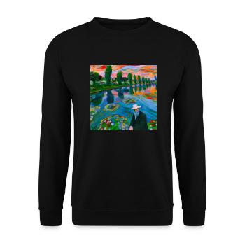 MONET ON LSD - Unisex Sweatshirt - black - Front - Alina (178cm) & Michal (187cm)