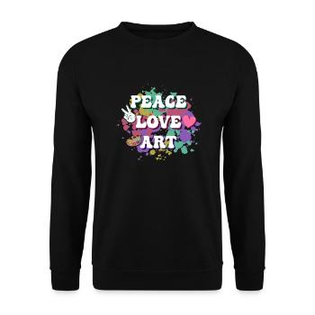 Peace Love Art Education Art Teacher - Unisex Pullover - Schwarz - Vorne - Alina (178cm) & Michal (187cm)