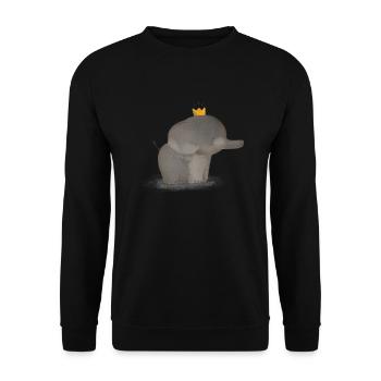 Petit éléphant mignon - Sweat-shirt Unisexe - noir - Devant - Alina (178cm) & Michal (187cm)