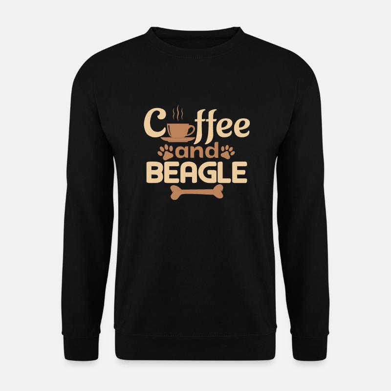 Kaffee und Beagle - Unisex Pullover - Schwarz