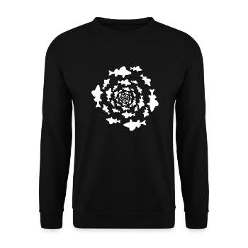 École de perche - Pêche, cadeau de pêcheur - Sweat-shirt Unisexe - noir - Devant - Alina (178cm) & Michal (187cm)