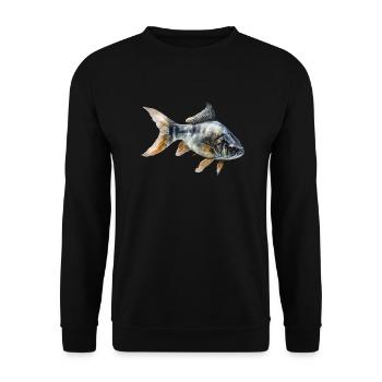Aquarelle Poisson / Fisch - Sweat-shirt Unisexe - noir - Devant - Alina (178cm) & Michal (187cm)