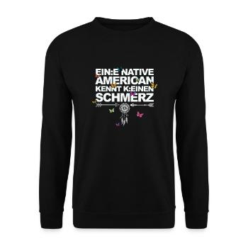 Lustiger Spruch über Gendern & Wokeness - Unisex Pullover - Schwarz - Vorne - Alina (178cm) & Michal (187cm)