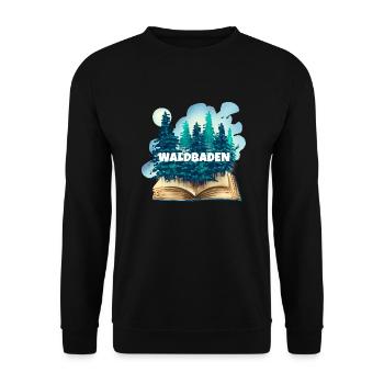 Entspannung Waldbaden Achtsamkeitstrainer Natur - Unisex Pullover - Schwarz - Vorne - Alina (178cm) & Michal (187cm)
