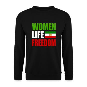 Women life freedom - Sweat-shirt Unisexe - noir - Devant - Alina (178cm) & Michal (187cm)