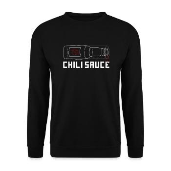 Chili sauce, hot in the heart - Unisex Sweatshirt - black - Front - Alina (178cm) & Michal (187cm)