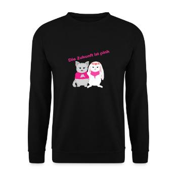 Zukunft ist pink DE - Unisex Pullover - Schwarz - Vorne - Alina (178cm) & Michal (187cm)