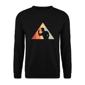Vintage Dartspieler Dartscheibe Hobby - Unisex Pullover - Schwarz - Vorne - Alina (178cm) & Michal (187cm)