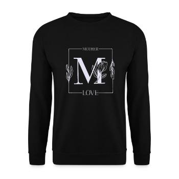 Mother's Day Shirt Mother's Love Thank You Say Flowers - Unisex Sweatshirt - black - Front - Alina (178cm) & Michal (187cm)