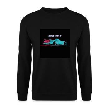 Japanisches Sportauto Illustration - Unisex Pullover - Schwarz - Vorne - Alina (178cm) & Michal (187cm)