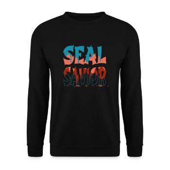 eumetopias jubatus statement bday foka mammal - Unisex Pullover - Schwarz - Vorne - Alina (178cm) & Michal (187cm)