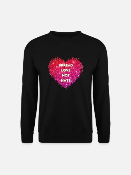 Love not Hate 3 - Unisex Pullover - Schwarz