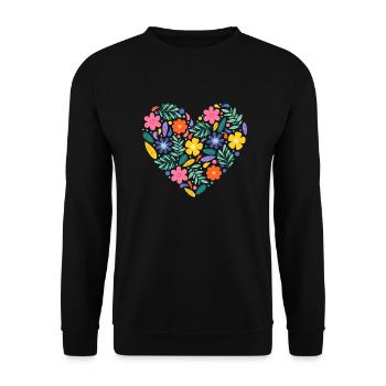 Heart of flowers - Unisex Sweatshirt - black - Front - Alina (178cm) & Michal (187cm)