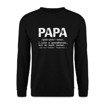 Définition de PaPa T Shirt Cadeau Pour la fête des pères - Sweat-shirt Unisexe - noir - Devant - Alina (178cm) & Michal (187cm)