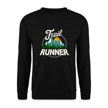 Trail Runner Running Jogging Jogger I Gift - Sweat-shirt Unisexe - noir - Devant - Alina (178cm) & Michal (187cm)
