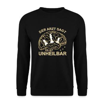 Schach Der Arzt sagt es ist unheilbar - Unisex Pullover - Schwarz - Vorne - Alina (178cm) & Michal (187cm)