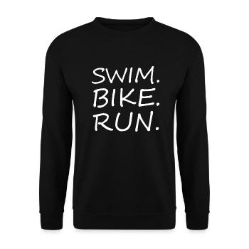 Triathlon, Swimming, Cycling, Running, Sports - Unisex Sweatshirt - black - Front - Alina (178cm) & Michal (187cm)