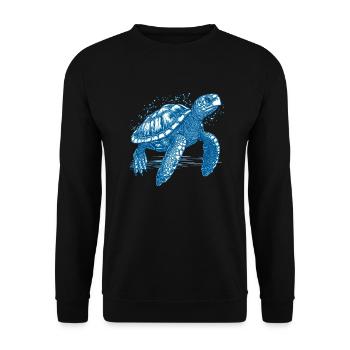 Turtle swimming freely in the sea - Unisex Sweatshirt - black - Front - Alina (178cm) & Michal (187cm)