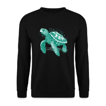Turtles are great and beautiful sea creatures - Unisex Sweatshirt - black - Front - Alina (178cm) & Michal (187cm)