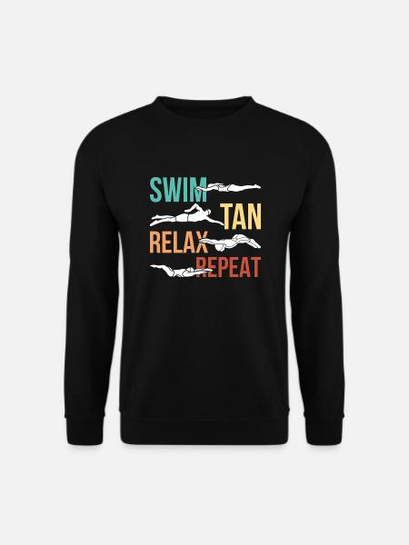 Swim tan relax repeat - Unisex Sweatshirt - black