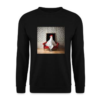 kingchicken - Unisex Pullover - Schwarz - Vorne - Alina (178cm) & Michal (187cm)