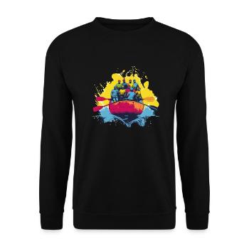 Rafting in der Gruppe - Unisex Pullover - Schwarz - Vorne - Alina (178cm) & Michal (187cm)