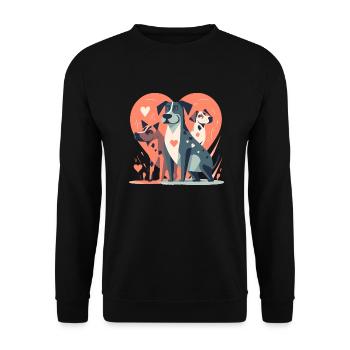 Hundeliebe - Unisex Pullover - Schwarz - Vorne - Alina (178cm) & Michal (187cm)
