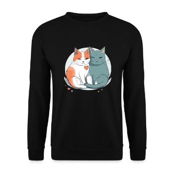 Amour du chat - Sweat-shirt Unisexe - noir - Devant - Alina (178cm) & Michal (187cm)