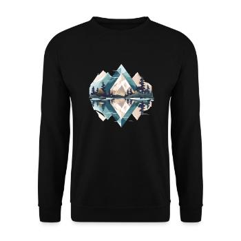 Montagnes minimalistes - Sweat-shirt Unisexe - noir - Devant - Alina (178cm) & Michal (187cm)