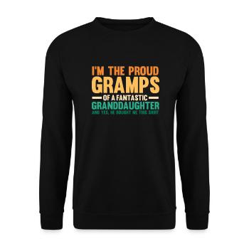 Ich Bin Der Stolze Gramps Von Großvater Opa - Unisex Pullover - Schwarz - Vorne - Alina (178cm) & Michal (187cm)