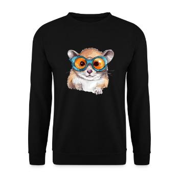 Tak l'écureuil à lunettes - Sweat-shirt Unisexe - noir - Devant - Alina (178cm) & Michal (187cm)