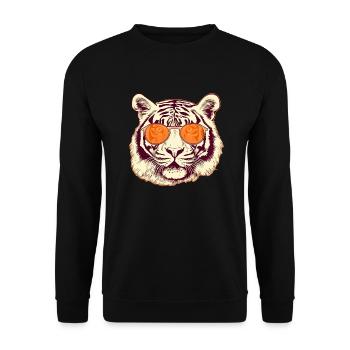 Al the tiger - Unisex Sweatshirt - black - Front - Alina (178cm) & Michal (187cm)