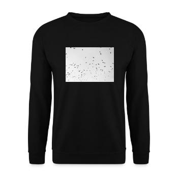 Excited crows with a cloudy sky - Unisex Sweatshirt - black - Front - Alina (178cm) & Michal (187cm)