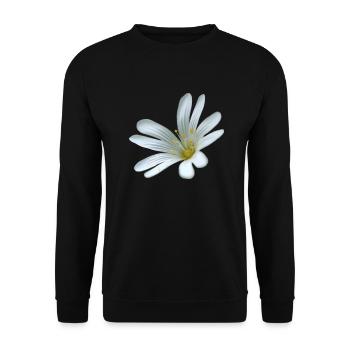 white flower starweed - Unisex Sweatshirt - black - Front - Alina (178cm) & Michal (187cm)