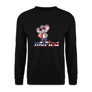 Mouse America Stars and Stripes Baseball 4 juillet - Sweat-shirt Unisexe - noir - Devant - Alina (178cm) & Michal (187cm)