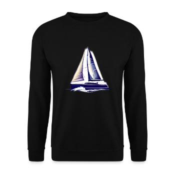 voilier voilier voilier voilier voilier voilier - Sweat-shirt Unisexe - noir - Devant - Alina (178cm) & Michal (187cm)
