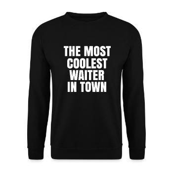 The most coolest waiter in town - Unisex Sweatshirt - black - Front - Alina (178cm) & Michal (187cm)