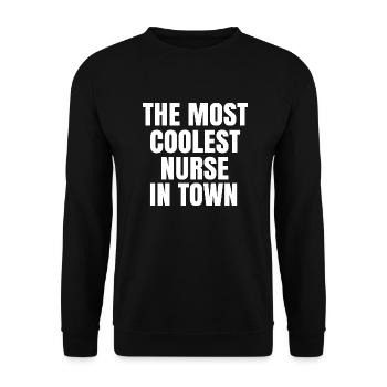 The most coolest nurse in town - Unisex Sweatshirt - black - Front - Alina (178cm) & Michal (187cm)