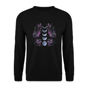 Dunkle Mondphasen - Unisex Pullover - Schwarz - Vorne - Alina (178cm) & Michal (187cm)
