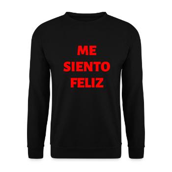 Ich fühle mich glücklich Spanisch Sprache - Unisex Pullover - Schwarz - Vorne - Alina (178cm) & Michal (187cm)