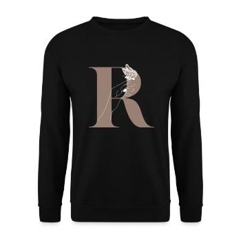 Letter R Magic butterfly - Unisex Sweatshirt - black - Front - Alina (178cm) & Michal (187cm)