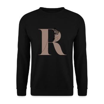 Letter R Magic butterfly - Unisex Sweatshirt - black - Front - Alina (178cm) & Michal (187cm)