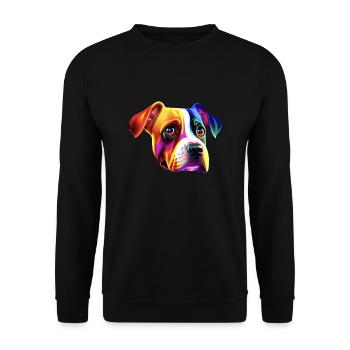 bunter Hund - Unisex Pullover - Schwarz - Vorne - Alina (178cm) & Michal (187cm)