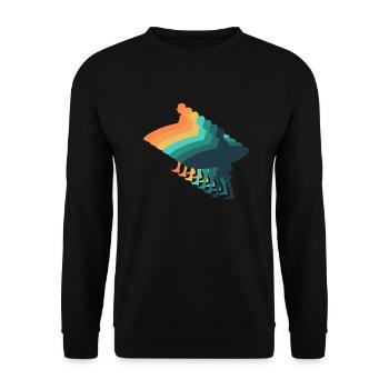 Vintage-Surfen - Unisex Pullover - Schwarz - Vorne - Alina (178cm) & Michal (187cm)