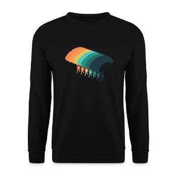 Vintage-Fallschirm - Unisex Pullover - Schwarz - Vorne - Alina (178cm) & Michal (187cm)