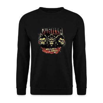 Gorilla Bienvenue dans la jungle - Sweat-shirt Unisexe - noir - Devant - Alina (178cm) & Michal (187cm)