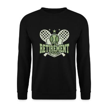 Mon plan de retraite Raquette Sport Tennis - Sweat-shirt Unisexe - noir - Devant - Alina (178cm) & Michal (187cm)