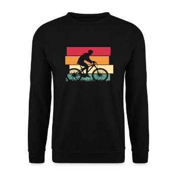 Bicycle Mountain Bike Retro - Unisex Sweatshirt - black - Front - Alina (178cm) & Michal (187cm)