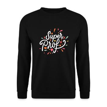 Super prof - Sweat-shirt Unisexe - noir - Devant - Alina (178cm) & Michal (187cm)